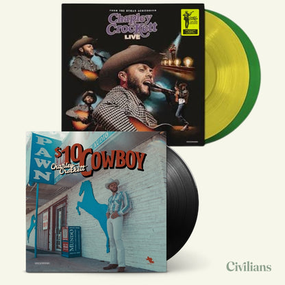 Charley Crockett Bundle - Live from the Ryman (180g 'Stained Glass' Vinyl) + $10 Cowboy (Vinyl)